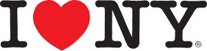 I heart NY logo with red heart symbol